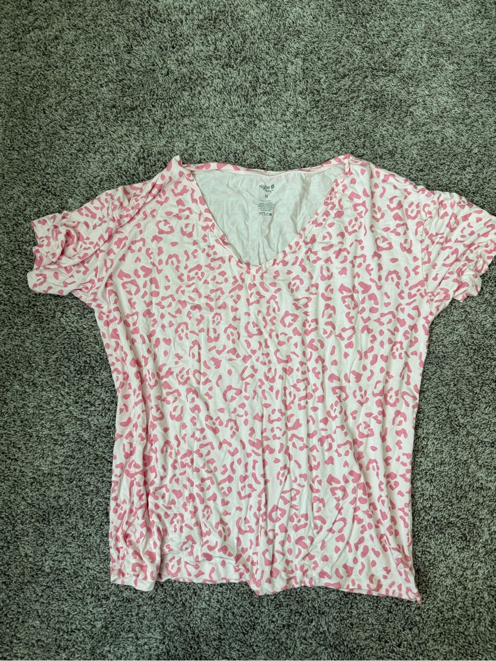 Kyte BABY Pink Leopard-Print V-Neck Top